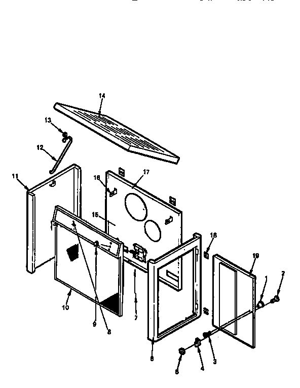 Cabinet Diagram and Parts List for 2827  US Stove Company Heater
